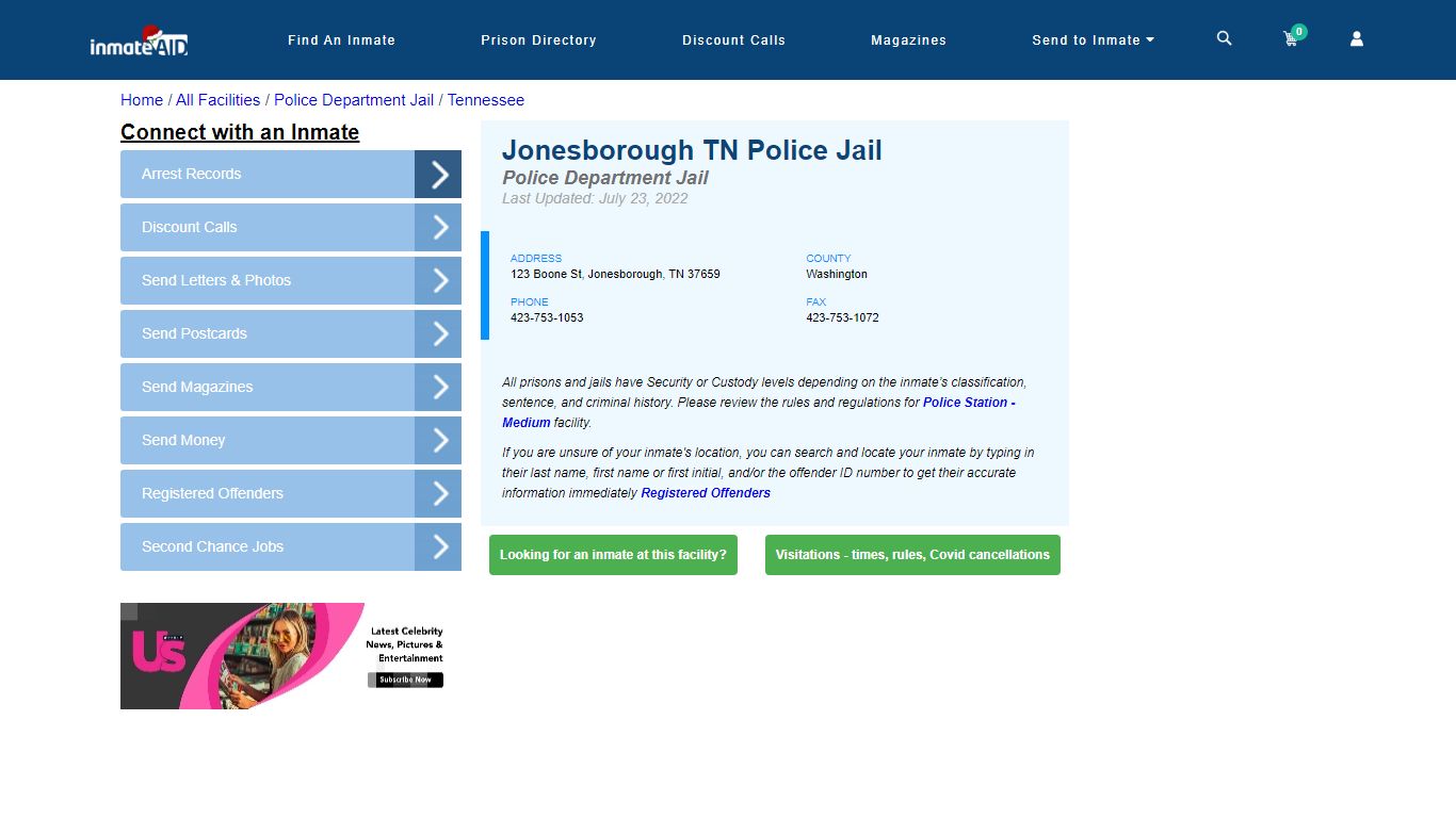 Jonesborough TN Police Jail & Inmate Search - Jonesborough, TN